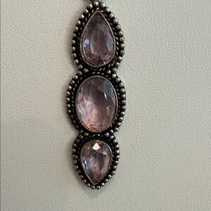 Three Teardrop Pink Topaz Gemstone Pendant Necklace